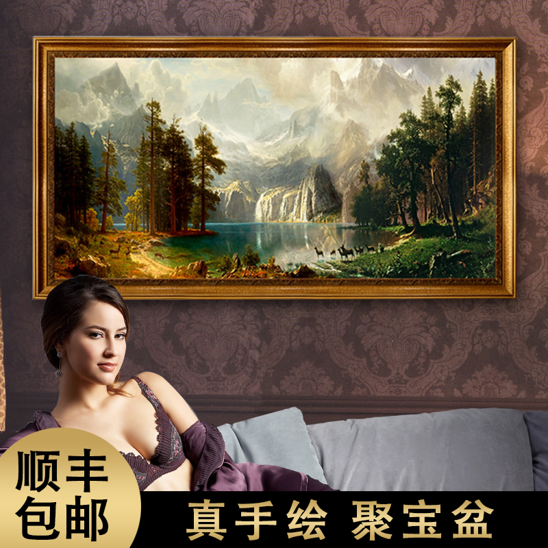 正品打折GOLLYART纯手绘油画风景山水画欧式客厅装饰画沙发背景墙 聚宝盆 原价1308.00元 现价599.00元包邮抢购专卖店品牌专卖