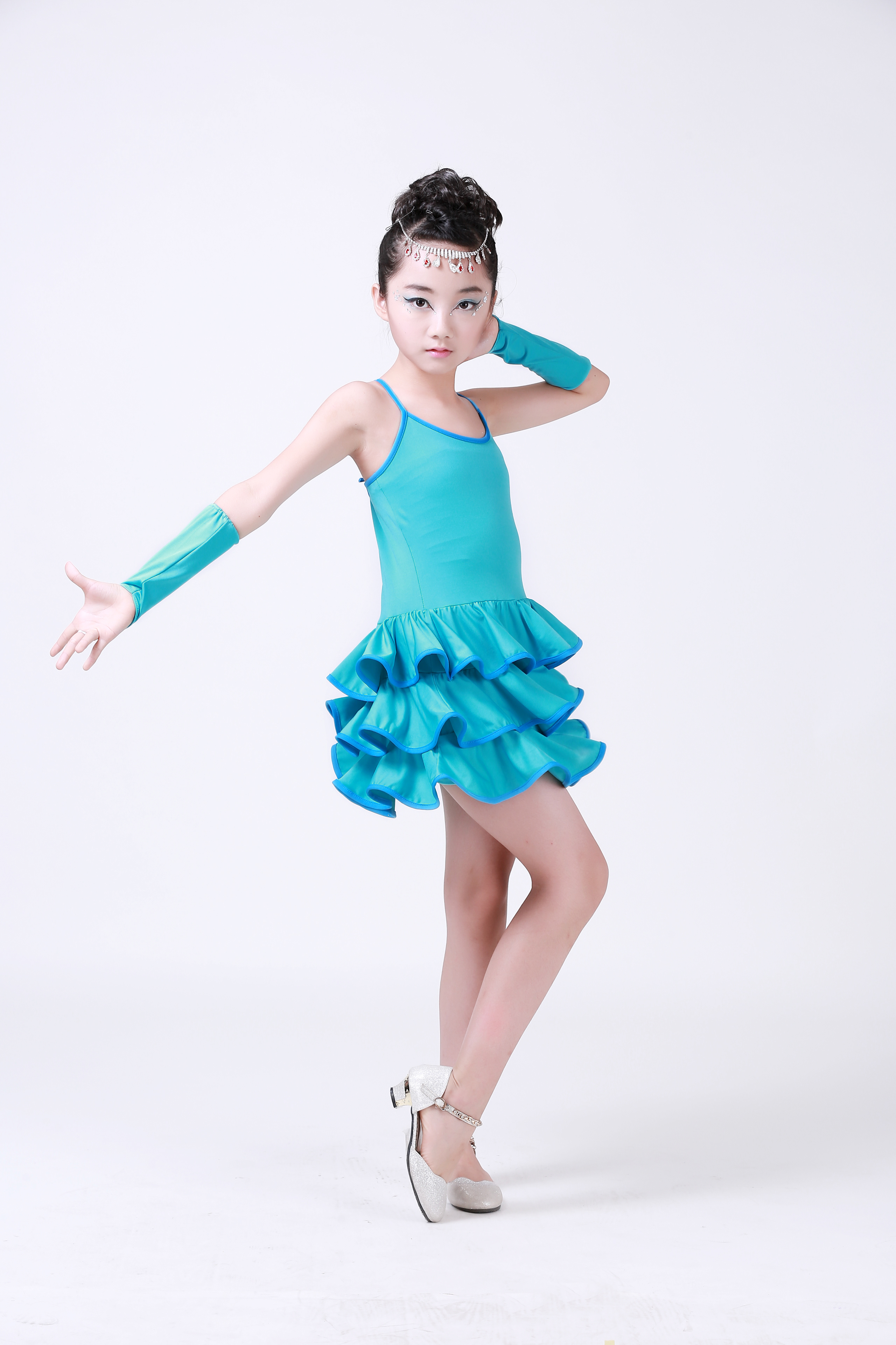 儿童舞蹈服女童分体练功服少儿拉丁舞裙幼儿舞蹈裙比赛服表演服装