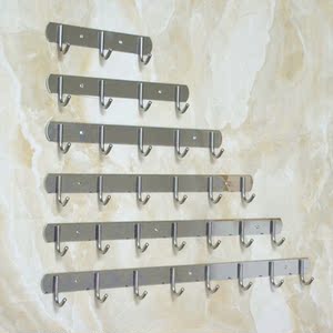 浴室不锈钢实心挂衣钩卫生间门后单排钩拖把架