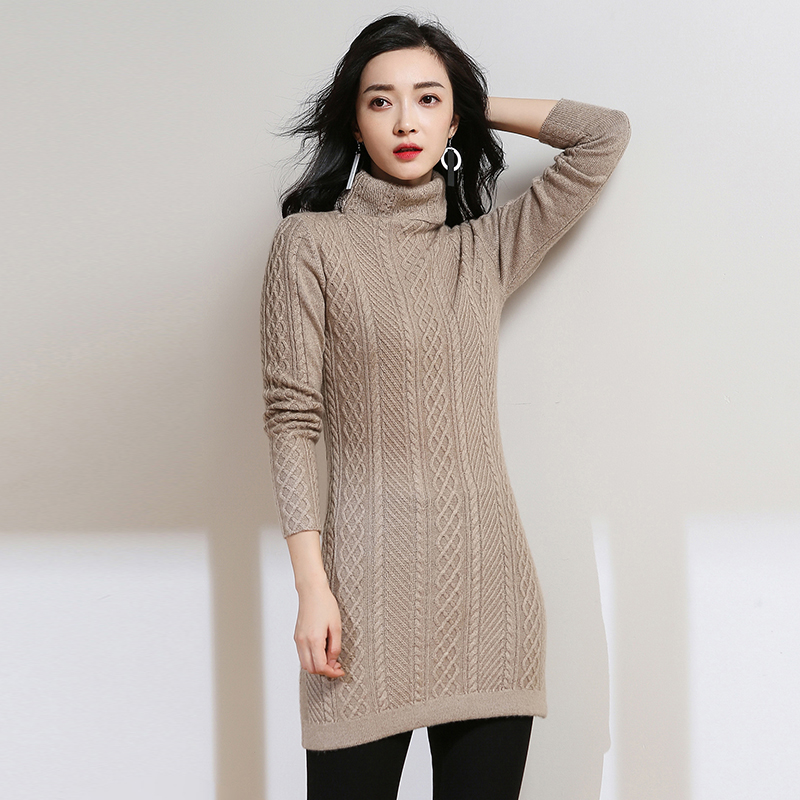 正品打折高领菱形格扭花加厚毛衣女纯色山羊绒针织衫中长款宽松打底衫套头 原价800.00元 现价800.00元包邮抢购专卖店品牌专卖