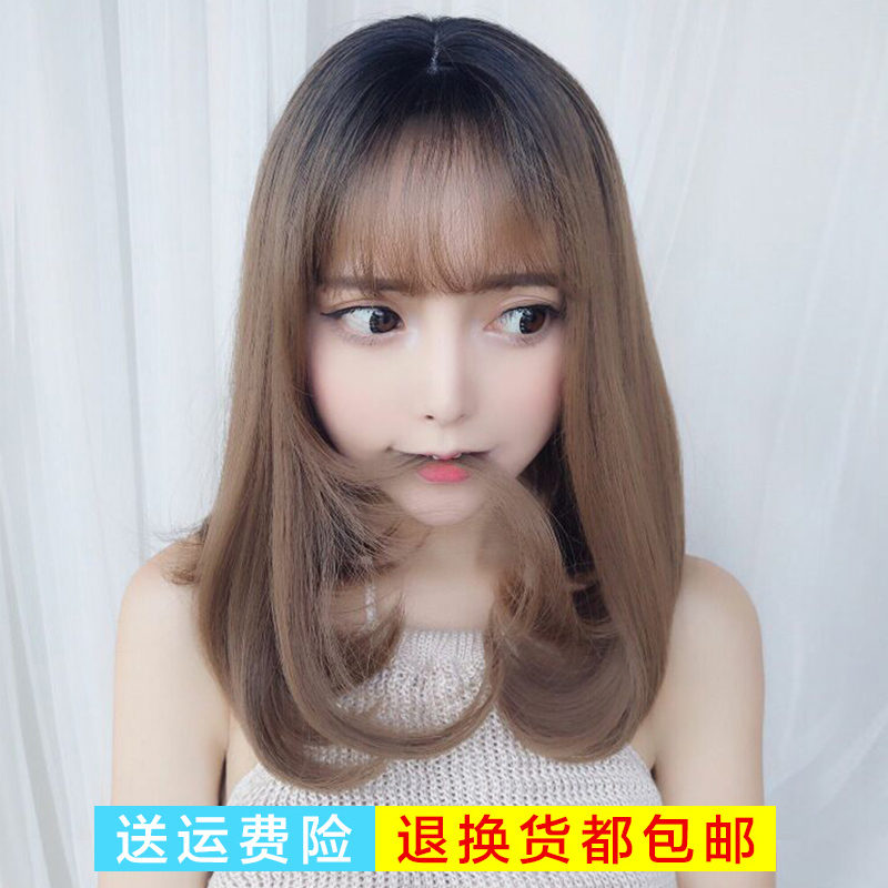正品打折假发女短发梨花头内扣中长卷发韩国空气齐刘海蓬松自然微卷假发套 原价108.00元 现价59.90元包邮抢购专卖店品牌专卖