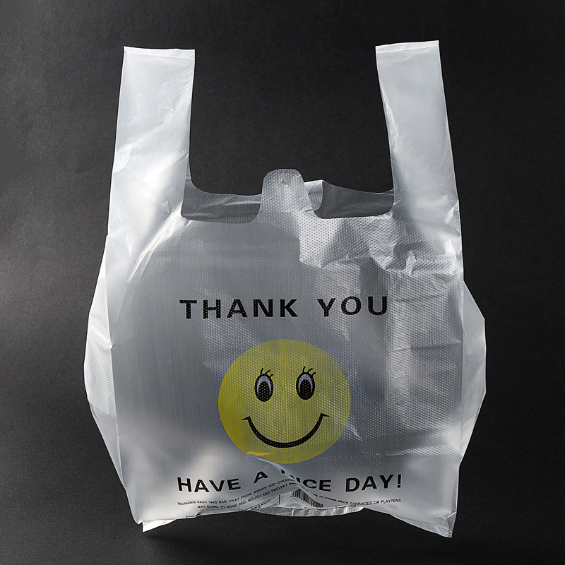 背心食品保鲜袋笑脸袋购物塑料袋加厚方便食品大号手提包装袋批发