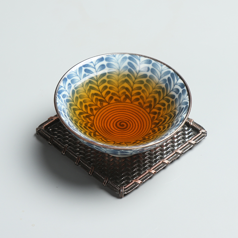 景德镇手绘青花陶瓷品茗杯个人杯斗笠单杯功夫茶具小茶杯主人杯