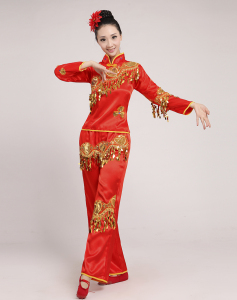 贝荷秧歌服2016新款大码中老年舞蹈演出服装