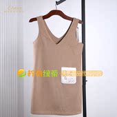 驼色羊毛连衣裙160222360 艾格2016艾格周末冬装 包邮