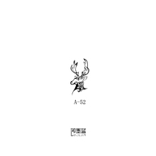 5cm 即墨蓝暂时性轻文身半永久镂空纹身膏贴麋鹿小鹿海娜模板