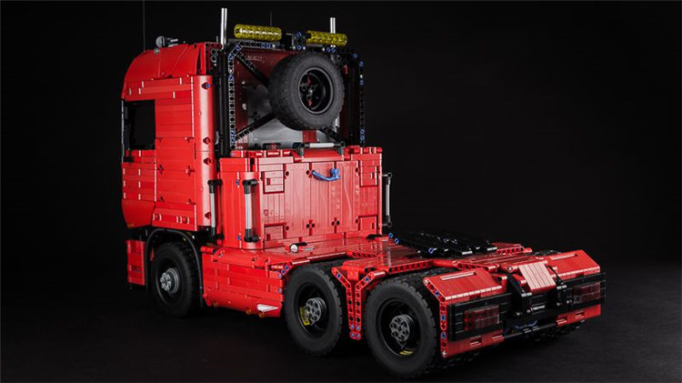 legotractortruck乐高moc神作巨型红拖车头收藏品