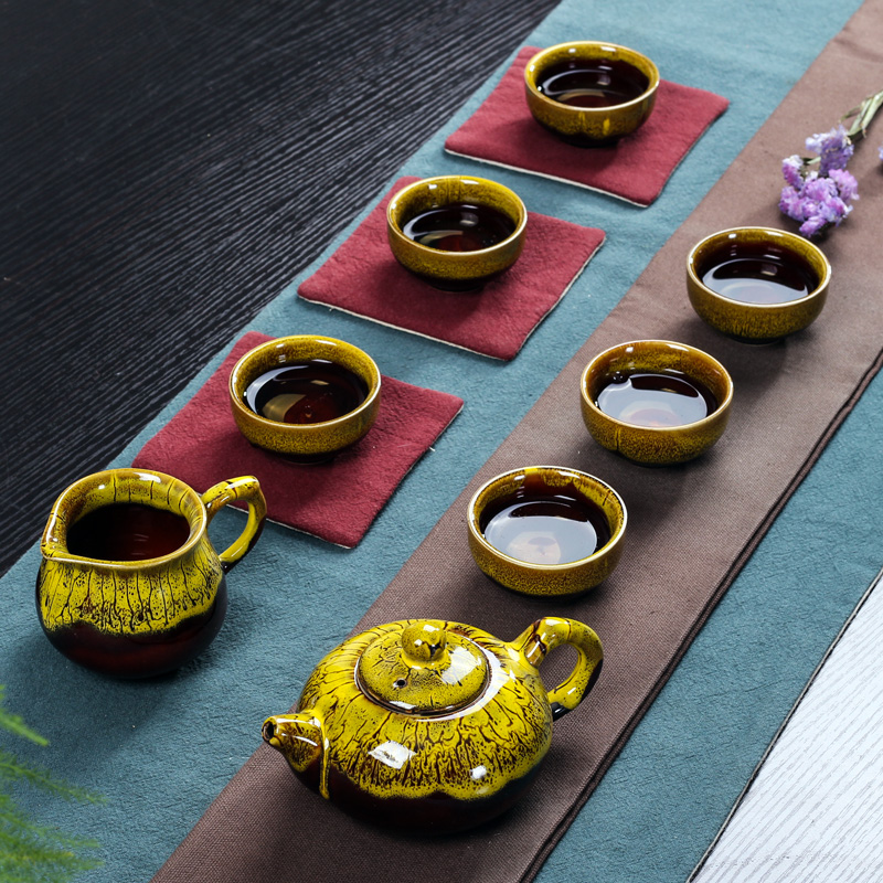 窑变陶瓷紫砂功夫茶具整套特价钧窑冰裂茶具可配实木茶盘礼品套装
