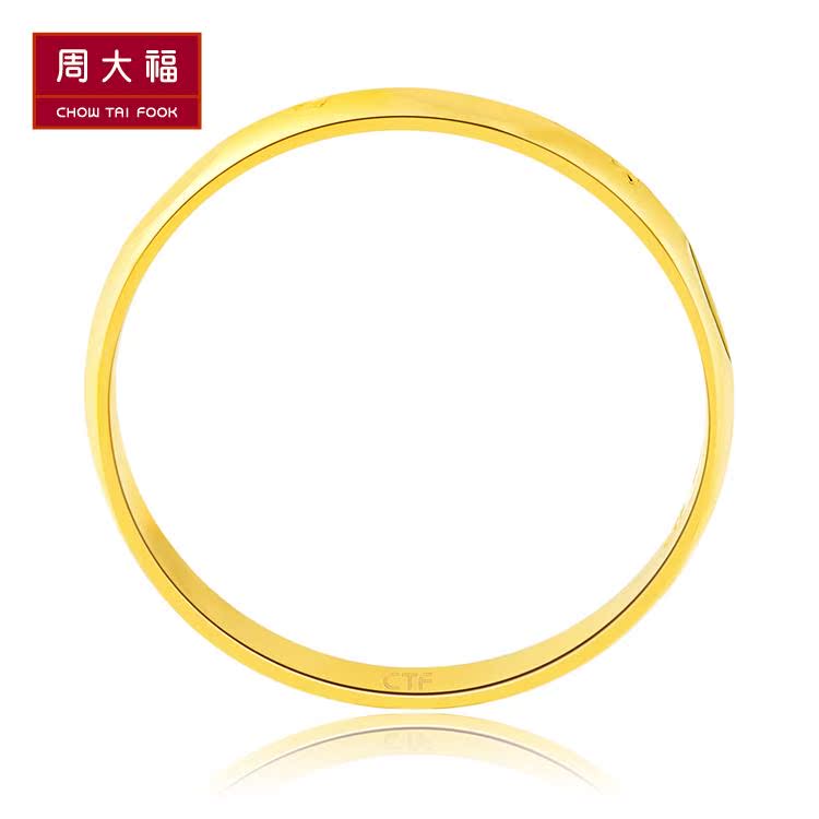 周大福珠宝首饰简约18k金戒指e 119587
