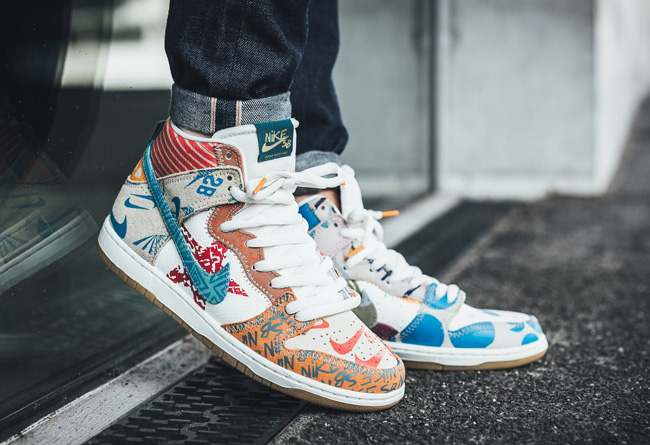 【tom】 nike dunk sb high what the dunk 鸳鸯拼接