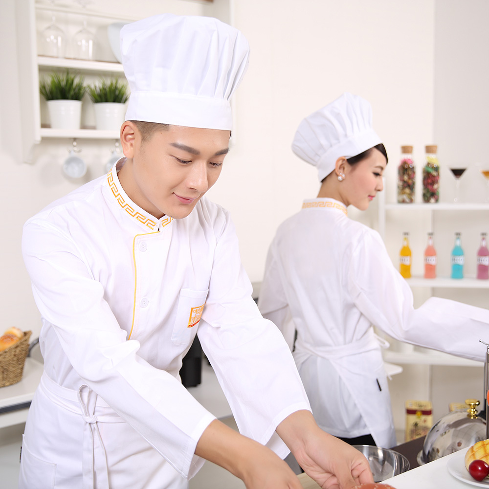 饭店农庄特价厨师服夏装男女蛋糕咖啡烘焙师工装早餐店食堂工作服