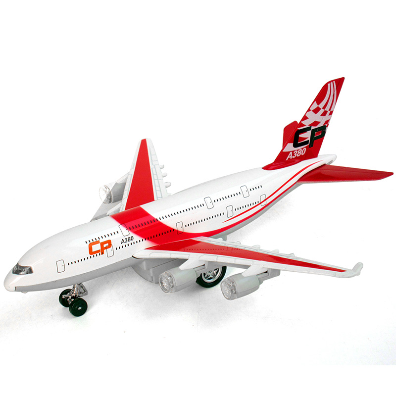 合金飞机模型空客a380儿童玩具飞机模型声光回力玩具民航客机