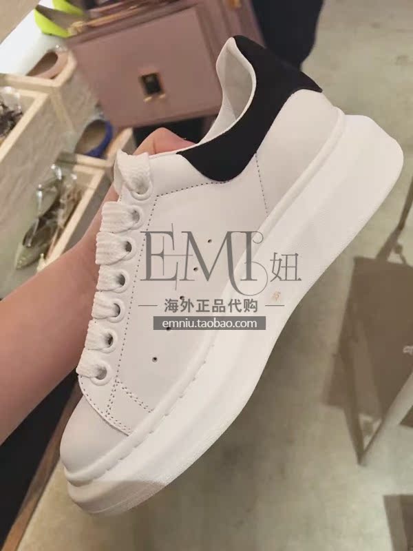 意大利代购alexander mcqueen/麦昆mcq 厚底黑尾小白鞋 运动鞋