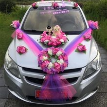 饰粉色花车头婚车装 饰用品 饰套装 包邮 饰婚车装 婚车装