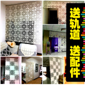 饰隔断卧室现代简约折叠悬挂房间挂屏雕花折屏隔断客厅 挂式屏风装