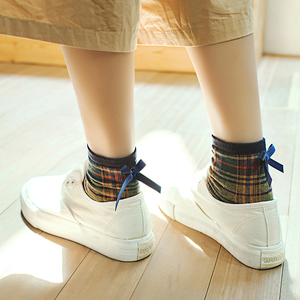 日系复古蝴蝶结棉袜