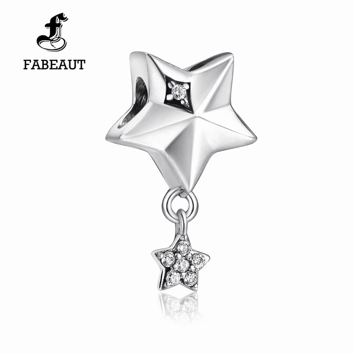 fabeaut梵贝缇幸运星925纯银charm串珠纯银手链送女友