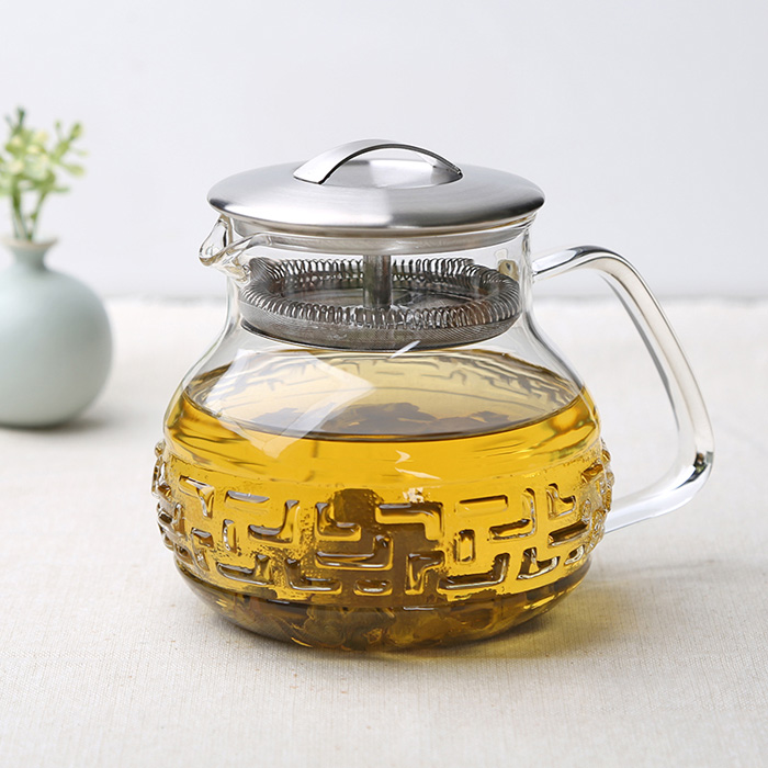 台湾宜龙EILONG茶具专柜 茶大师如意纹加厚耐热玻璃泡茶壶花茶壶