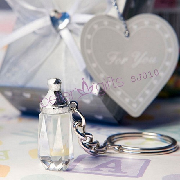 baby bottle keychain baby baptism crystal party gifts sj010