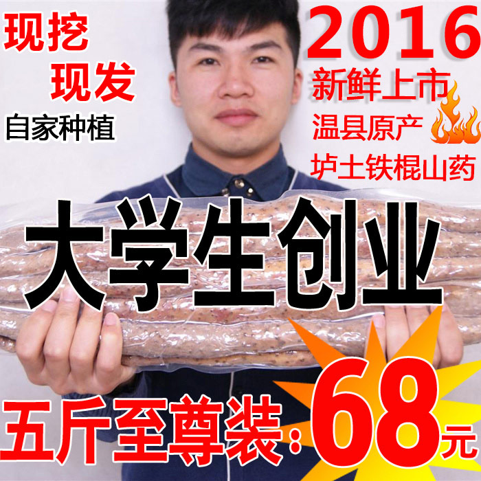 怀涛河南焦作温县正宗翻地垆土铁棍山药◆精选至尊◆限区5斤包邮