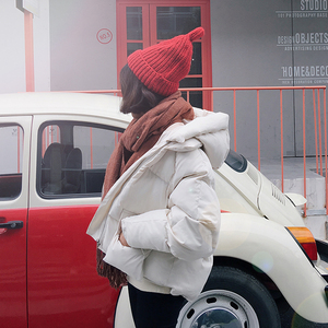 加厚短款连帽羽绒棉服