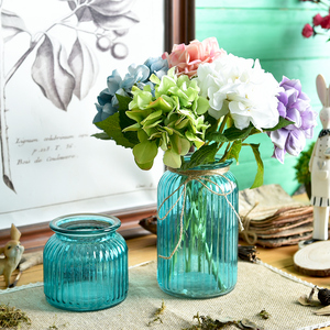 地中海蓝色透明玻璃花瓶
