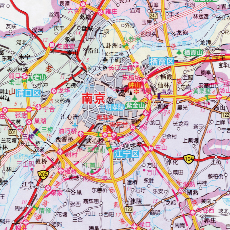 江苏省地图册 2017新版 南京城区 详细到乡镇 旅游攻略 自驾行地图