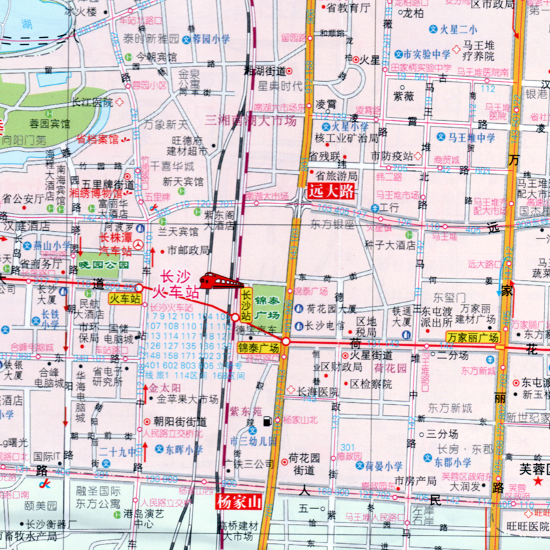 长沙市地图 2017新版 湖南长沙市交通旅游图 公交线路