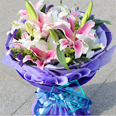 生日玫瑰百合送北京上海天津南京济南杭州郑州石家庄全国鲜花速递