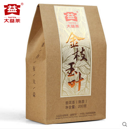 大益茶叶普洱茶熟茶散茶200g1101云南勐海宫廷普尔金枝玉叶盒装