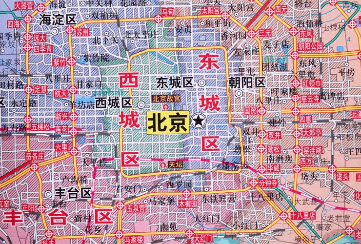 精装 北京市地图挂图 横版 1.