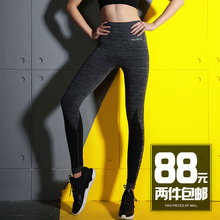 瑜伽高弹力紧身裤 高腰健身长裤 速干跑步运动裤 女士压缩裤