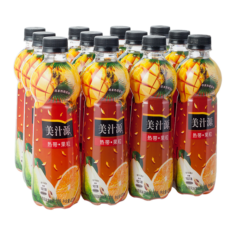 【天猫超市】美汁源 热带 果粒 420ml*12瓶 可口可乐荣誉出品