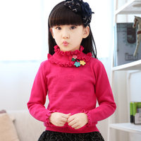 2016女童套头毛衣秋款冬装立领纯棉针织衫女