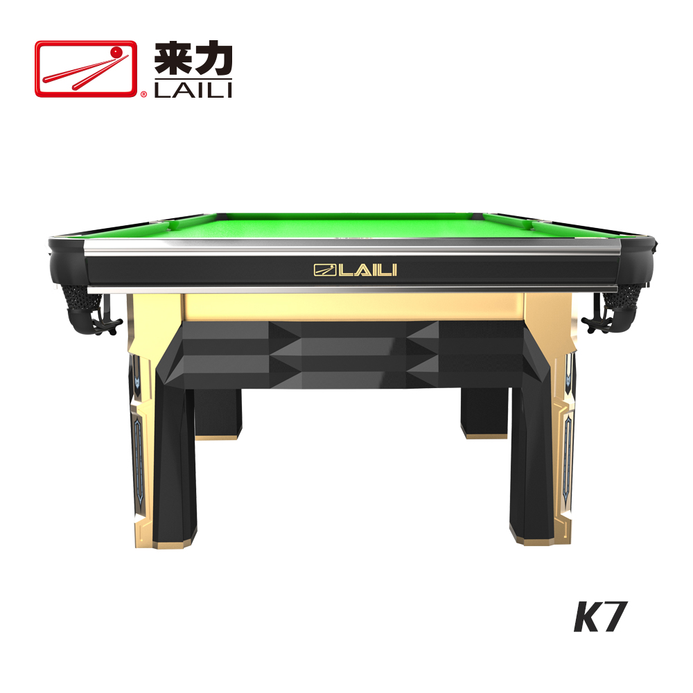 来力台球桌 美式黑8职业标准台家用16彩台球案黑八桌球台比赛k7