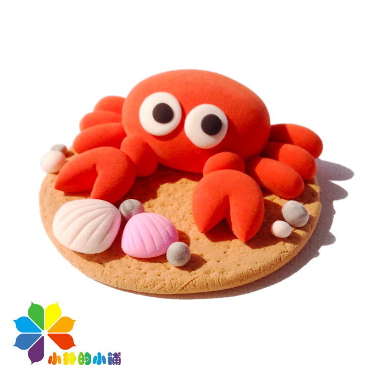 粘土成品螃蟹学生作业海底世界纯手工制作幼儿园装饰儿童奖励玩具