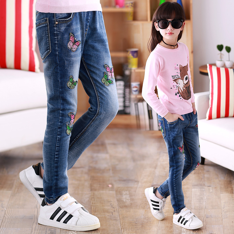 正品[儿童牛仔裤女孩]儿童服装女孩牛仔裤评测