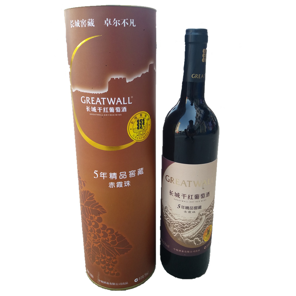 长城干红 葡萄酒5年精品窖藏 赤霞珠750ml*6支 整箱包邮 中粮