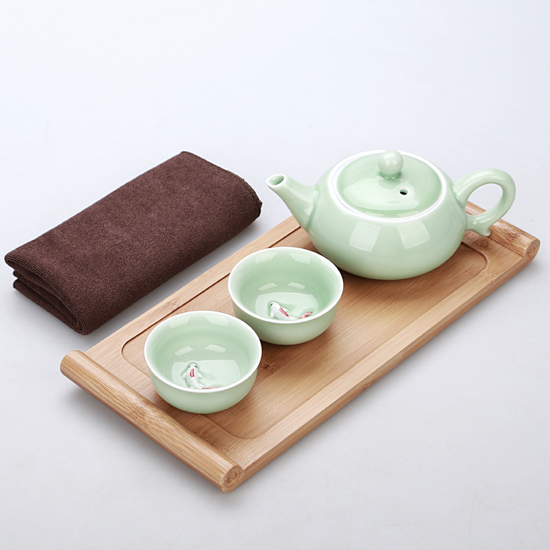 陶瓷茶具小茶盘特价干泡盘竹制储水日式功夫茶海整套托盘茶台套装