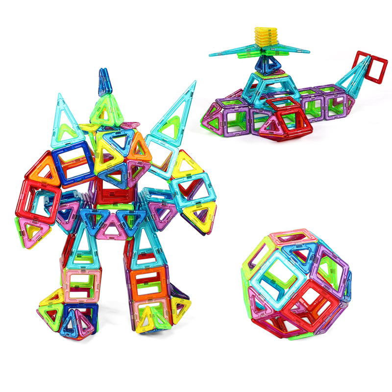 开心玛特 百变提拉磁力片益智积木桶装 儿童磁铁玩具磁性哒哒搭磁