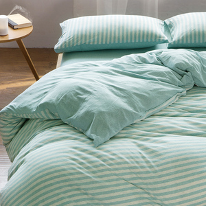 天竺棉简约条纹四件套