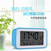 LCD钟 语音 包邮 LED 温度计 懒人时钟 出口德国超大屏幕电子闹钟