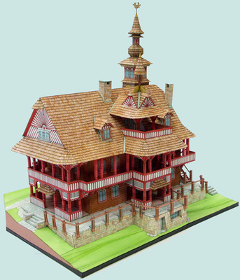 立体折纸手工制作模型剪纸 西部房屋 子 别墅 场景建筑 3d纸模