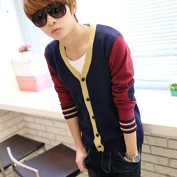 热销男针织衫 2015春秋装 <em>薄开衫</em> <em>男士</em> 英伦学