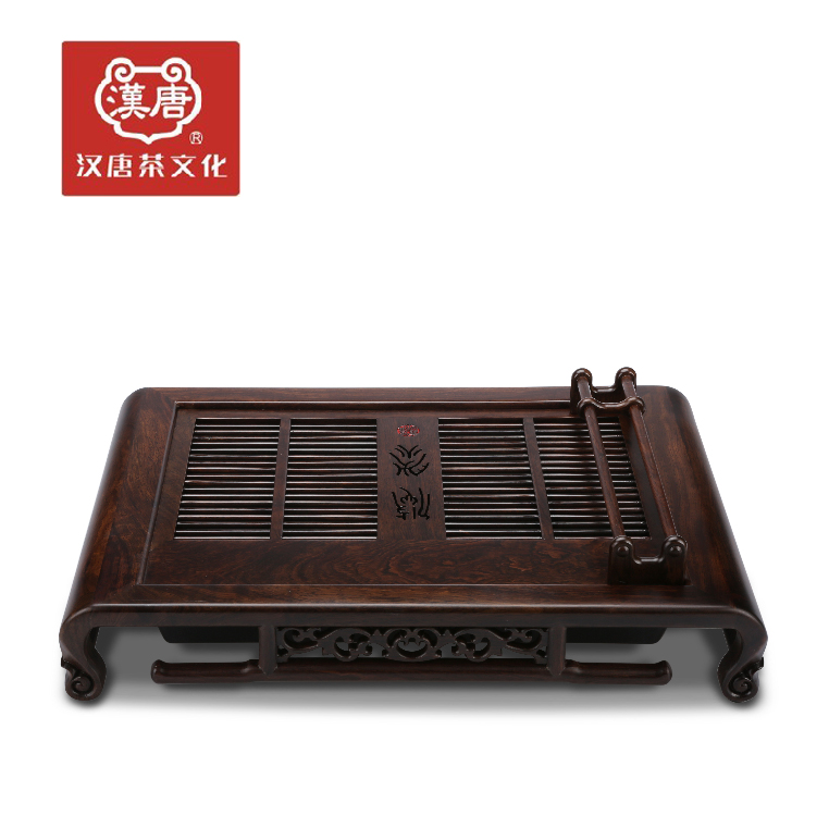 春之茗 正品汉唐茶具 黑檀木悠然 实木功夫茶盘抽屉式茶海 包邮