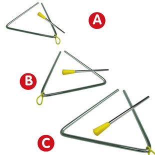 七色花教具幼儿园早教中心音乐玩具奥尔夫乐器教学具6寸三角铁