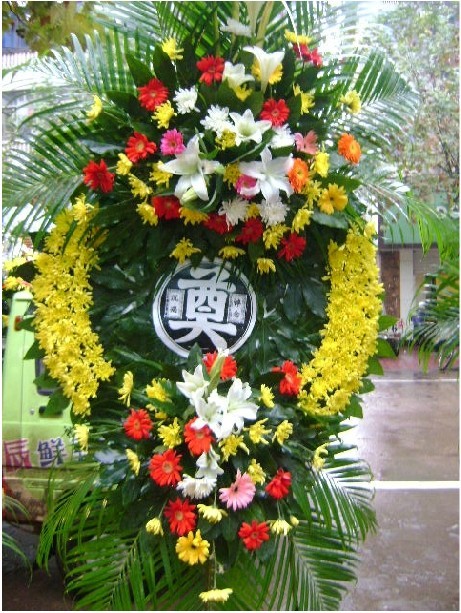 上海鲜花同城速递祭奠花圈悼念鲜花殡葬花篮丧事花圈商务花架花圈