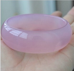 天然正品玉镯蓝田玉冰花芙蓉玉手镯粉红玛瑙水晶玉髓无瑕