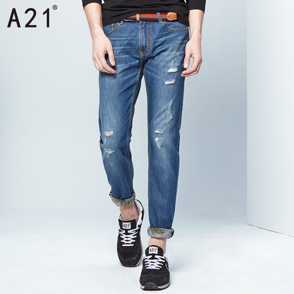 正品<em>以纯</em> a21 男士 破洞<em>款</em> 低腰小脚牛仔裤 <em>20</em>
