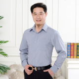 2017中老年男爸爸装长袖衬衫中年人男爷爷装老人薄款衬衣短袖寸衣